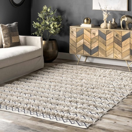 Nuloom Hand Loomed Cotton Teyana Area Rug 4ft x 6ft HMSA02A-406